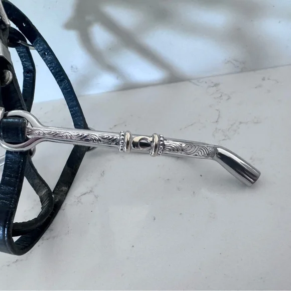 Engraved English 1” spurs by Holly Spagnola with initial C